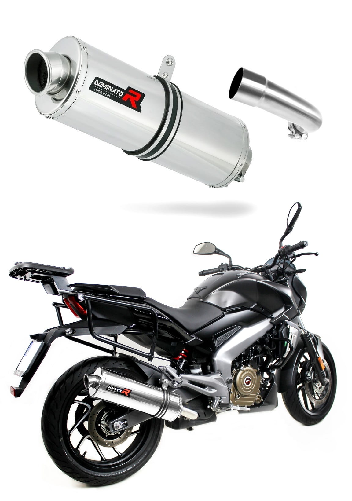 Bajaj Dominar 400 2016 – 2018 Exhaust Silencer Muffler OV + dB killer medium