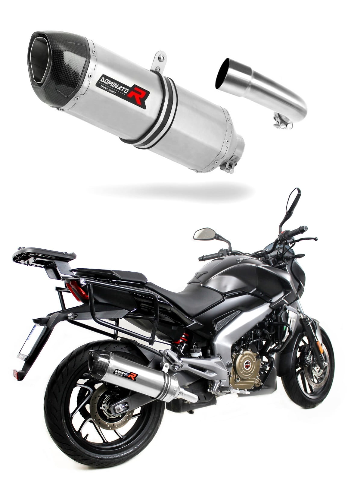 Bajaj Dominar 400 2016 – 2018 Exhaust Silencer Muffler HP1 + dB killer medium