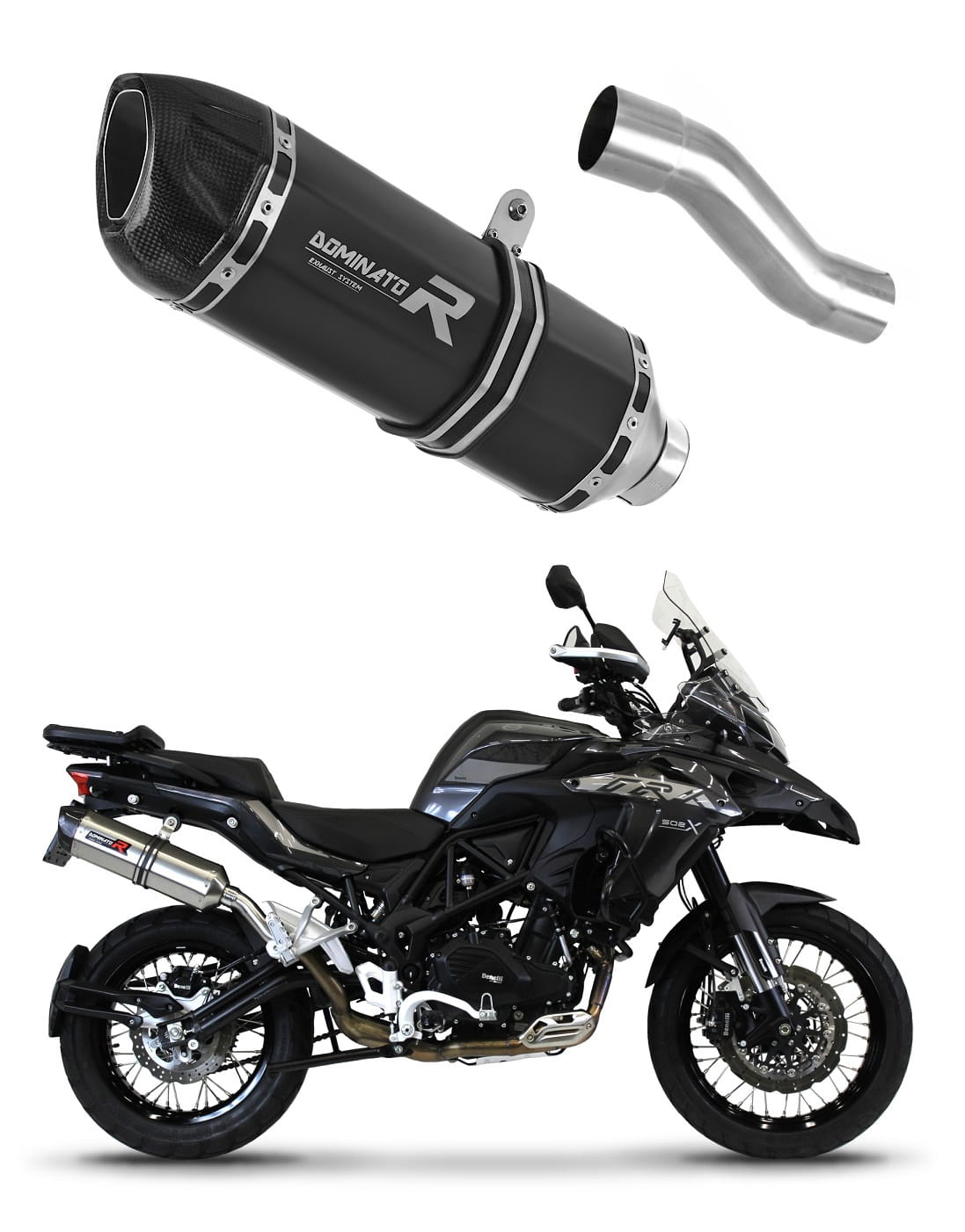 Benelli TRK 502X 2018 – 2021 Exhaust Silencer Muffler HP1 BLACK + dB killer medium