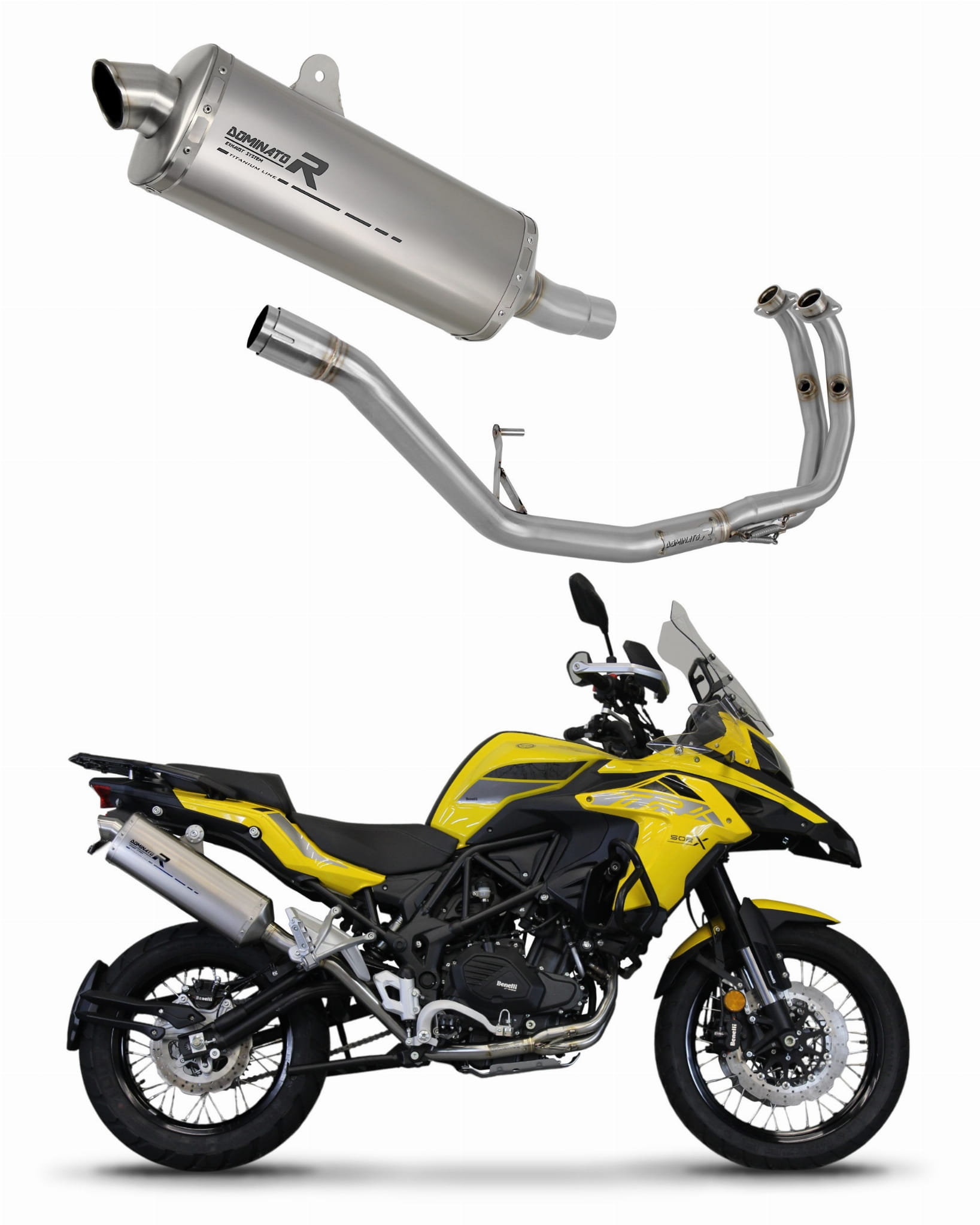 Benelli TRK 502 X 2022 – 2023 Full Exhaust System Silencer Titanium P7 + dB killer medium