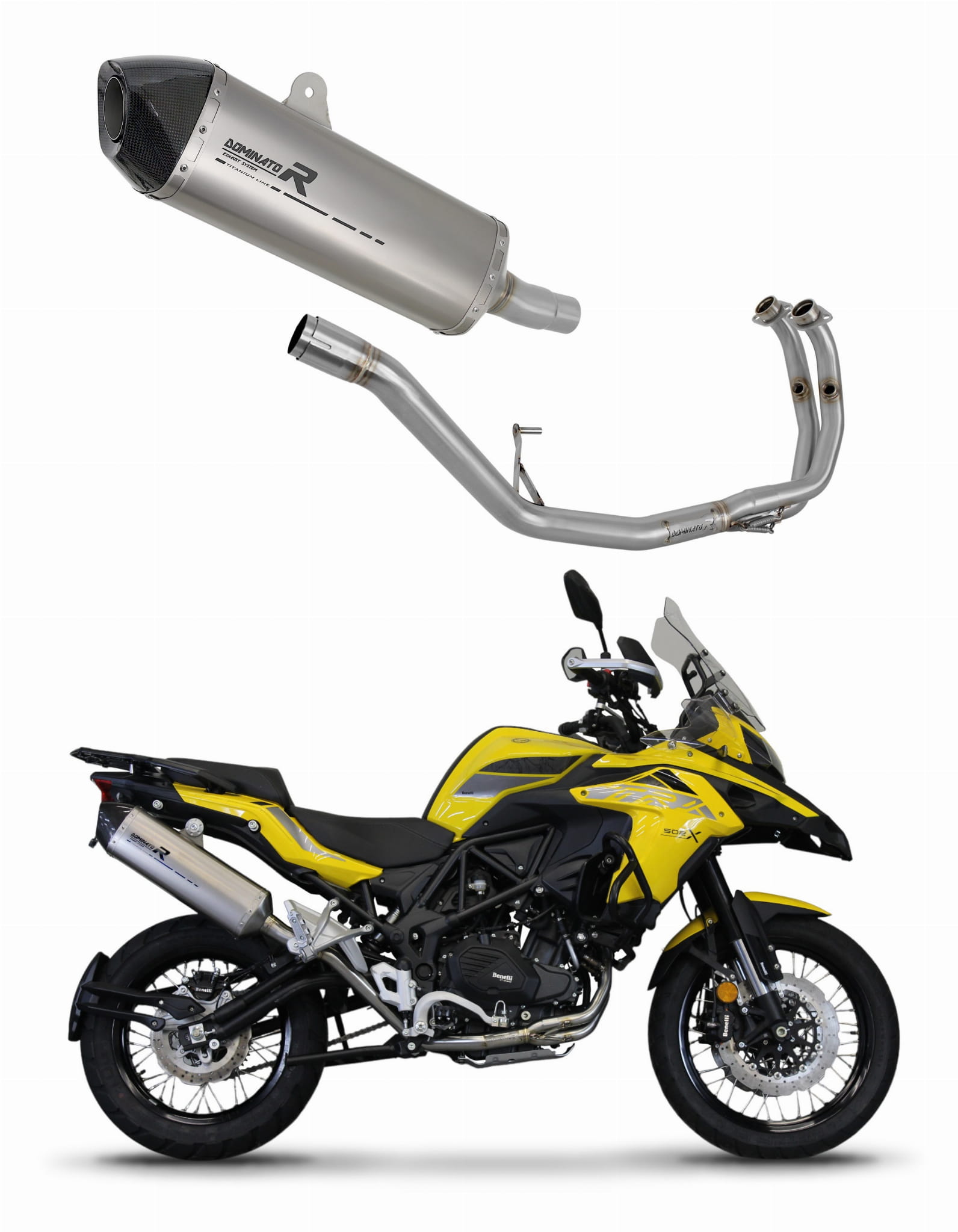 Benelli TRK 502 X 2022 – 2023 Full Exhaust System Silencer Titanium HP7 + dB killer medium