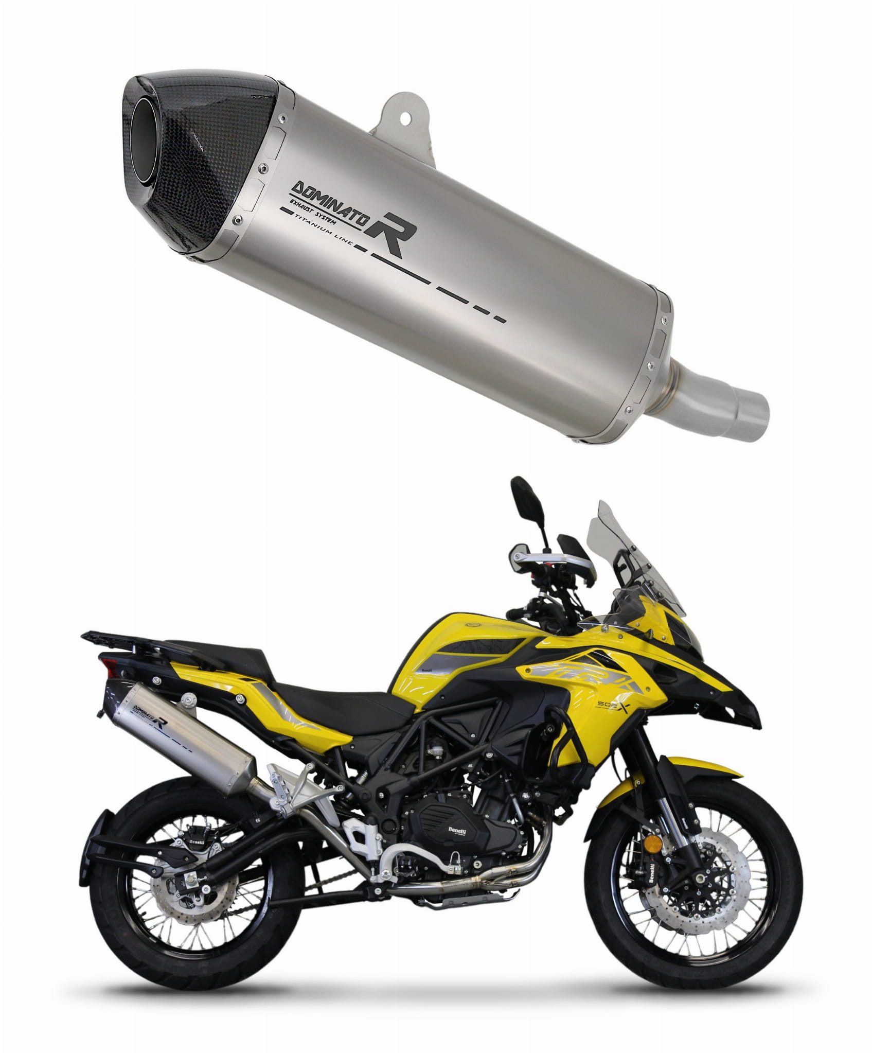 Benelli TRK 502 X 2022 – 2023 Exhaust Silencer Muffler Titanium HP7 + dB killer medium