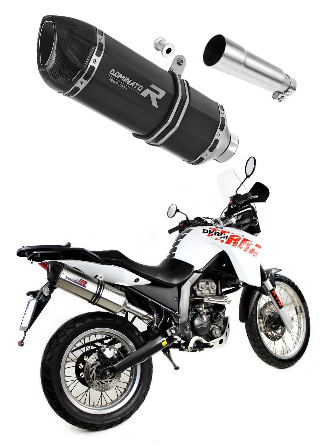 Derbi Terra Adventure 125 2008 – 2015 Exhaust Silencer Muffler HP1 BLACK + dB killer medium