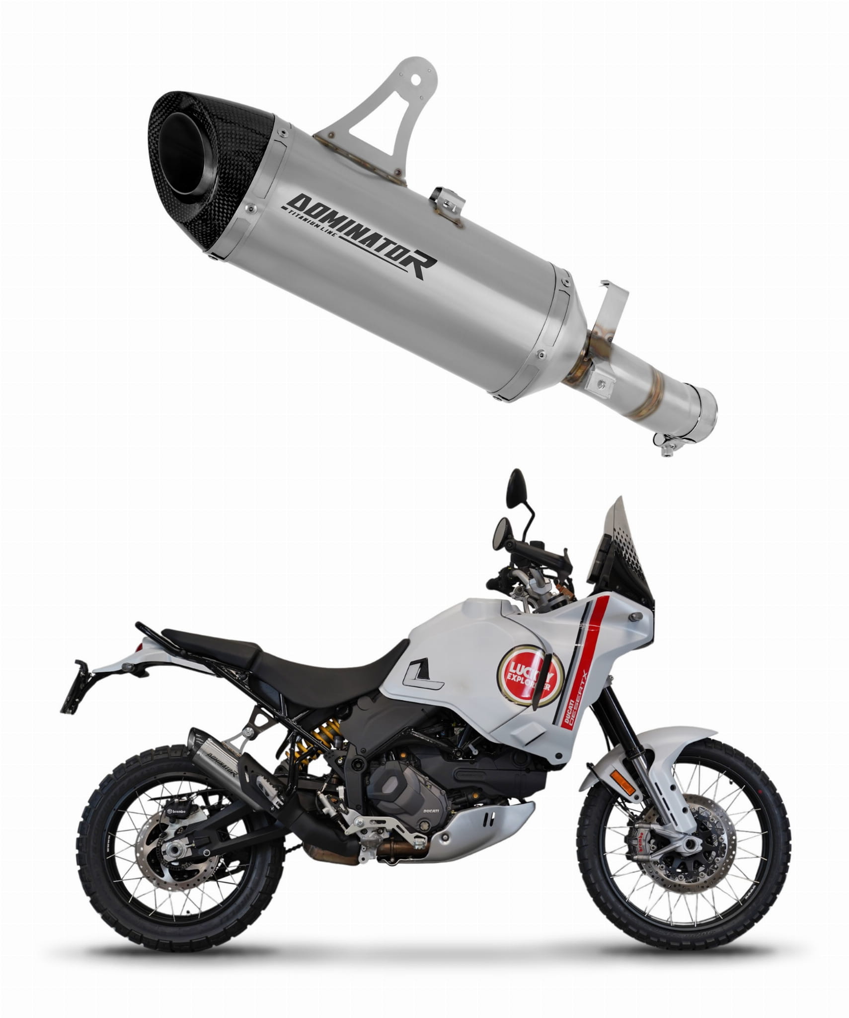 Ducati Desert X 2022 – 2023 Exhaust Silencer Muffler Titanium HP8 + dB killer