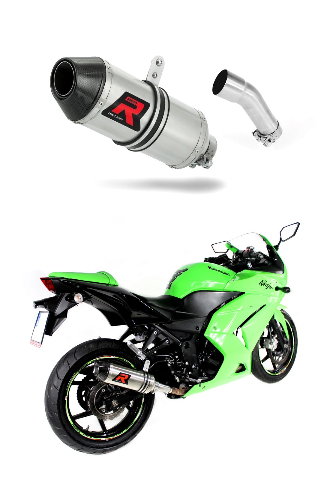 Kawasaki ZX250R 2008 – 2012 Exhaust Silencer Muffler HP3 + dB killer medium