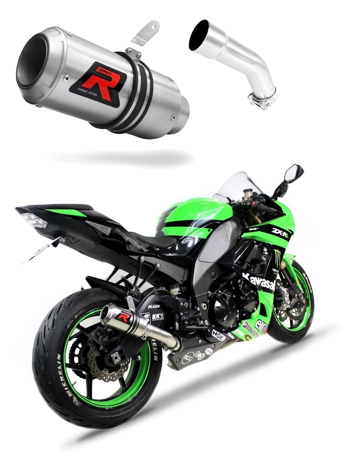 Kawasaki ZX10R 2008 – 2010 Exhaust Silencer Muffler GP + dB killer medium