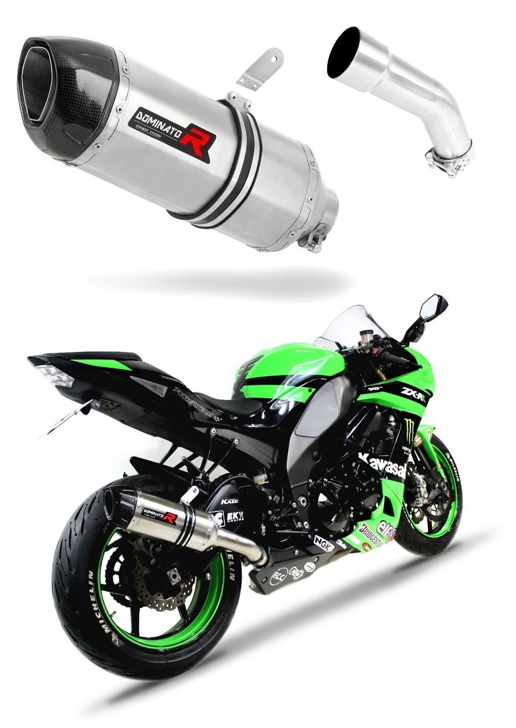 Kawasaki ZX10R 2008 – 2010 Exhaust Silencer Muffler HP1 + dB killer medium