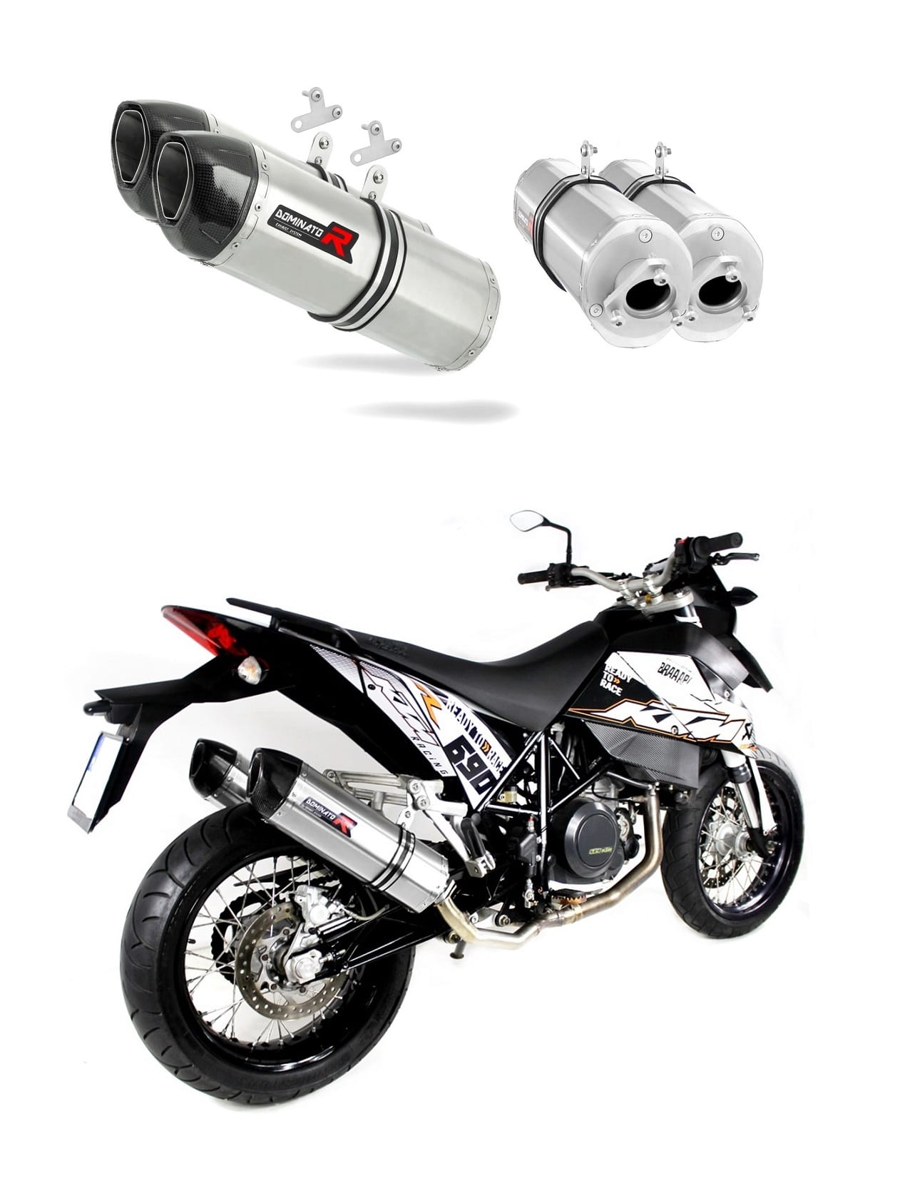 KTM 690 SM SUPERMOTO Exhaust Silencer Muffler HP1 + dB killer medium