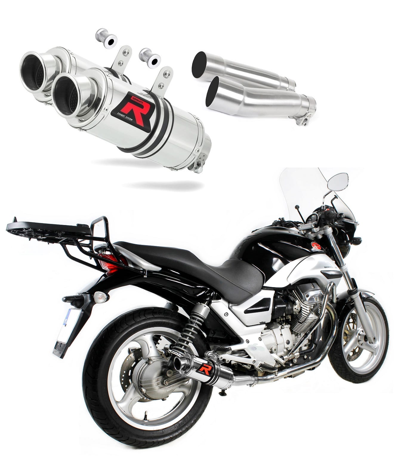 Moto Guzzi BREVA ie 750 2003 – 2009 Exhaust Silencer Muffler GP1 + dB killer medium