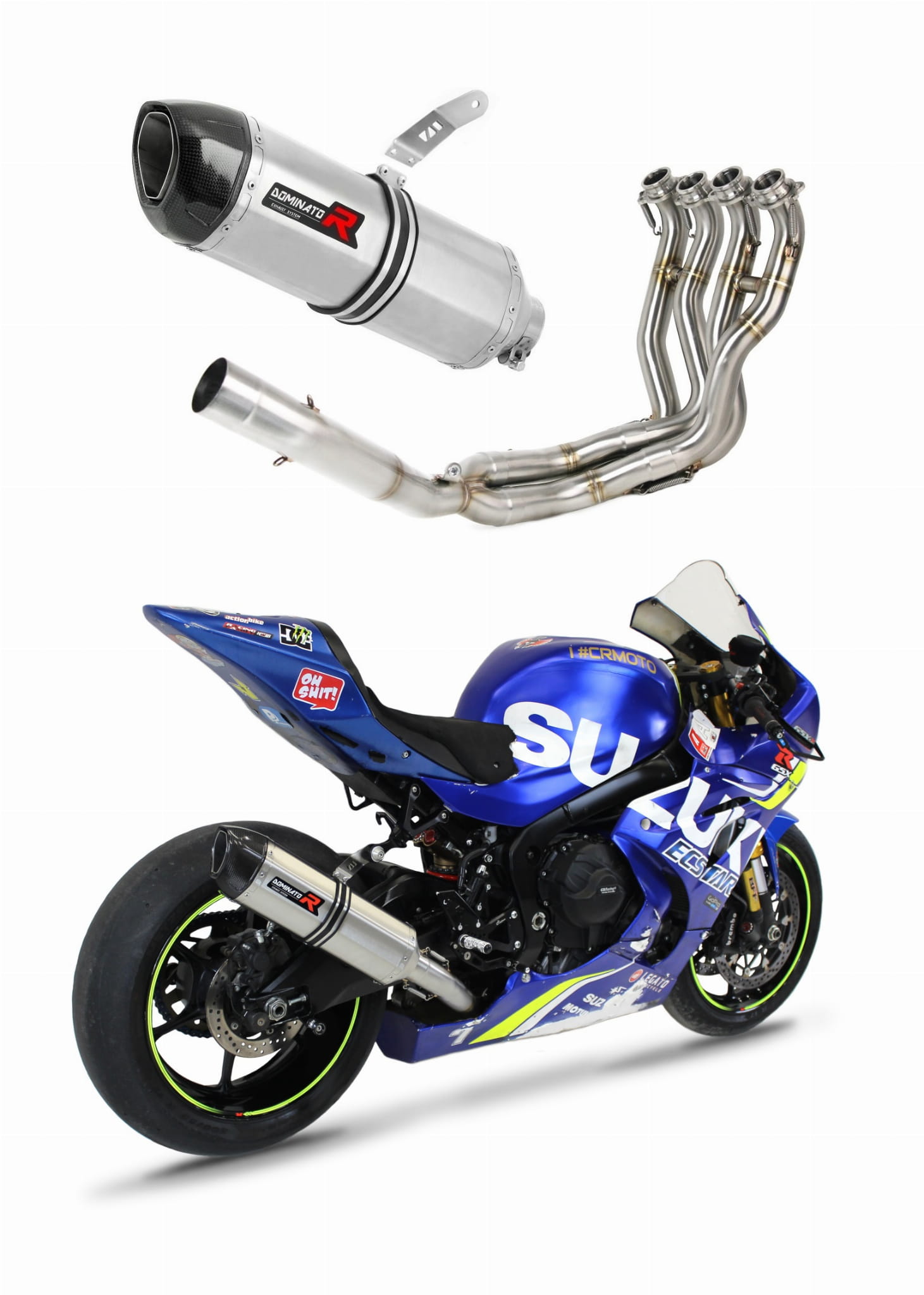 Suzuki GSXR 1000 2017 – 2021 Full Exhaust System Collector Silencer HP1 + dB killer medium