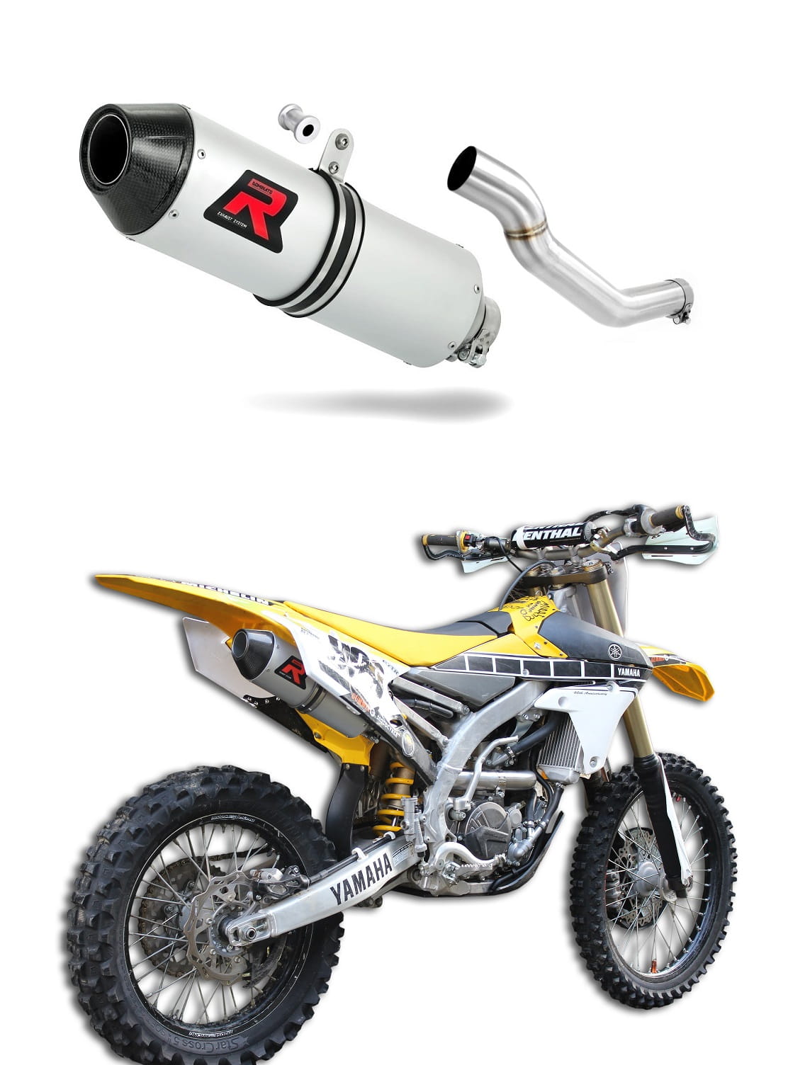 Yamaha YZF 250 YZ 250 F 2014 – 2018 Exhaust Silencer Muffler MX2 + dB killer medium