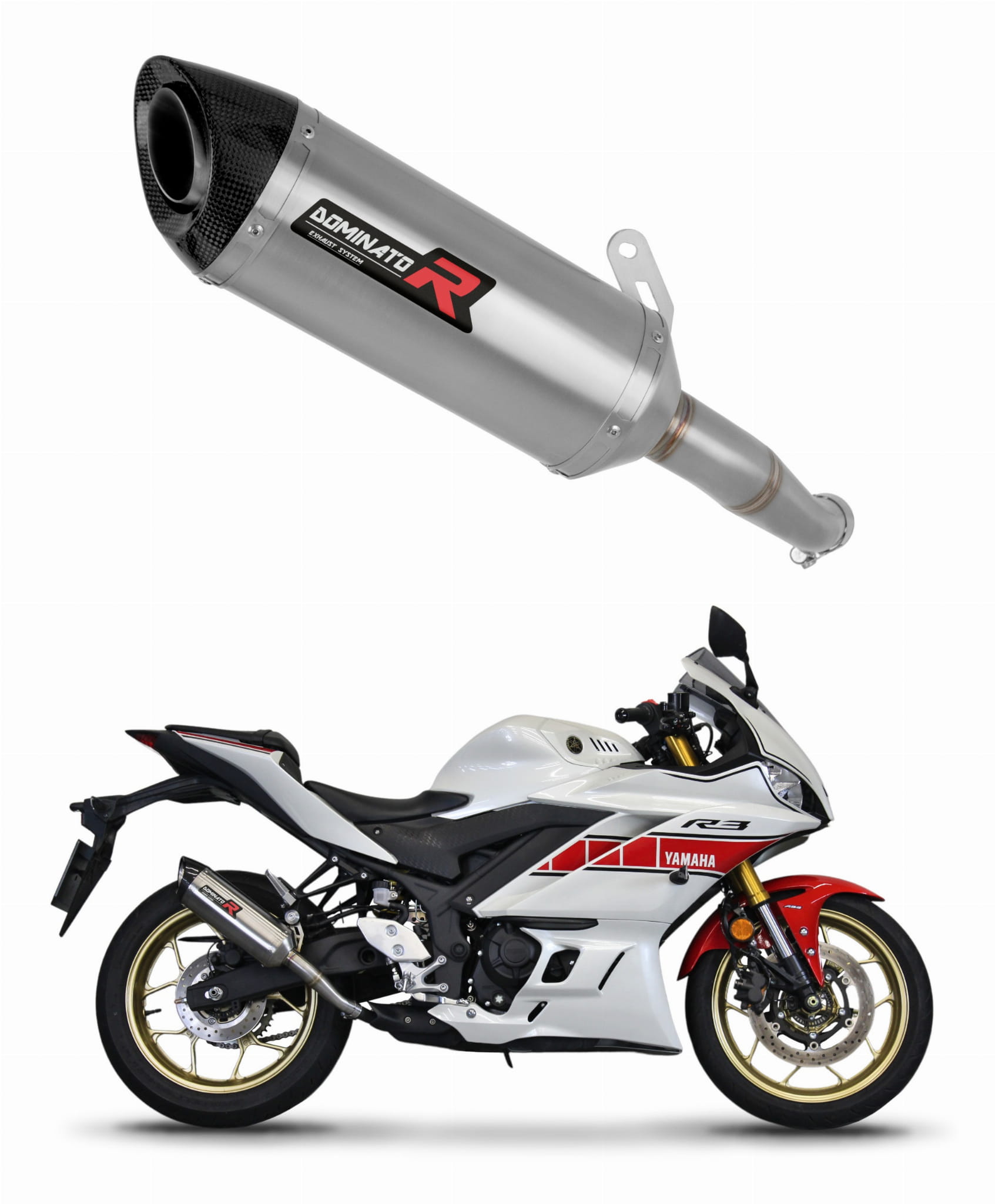 Yamaha YZF-R3 2019 – 2024 Exhaust Silencer Muffler HP8 + dB killer medium