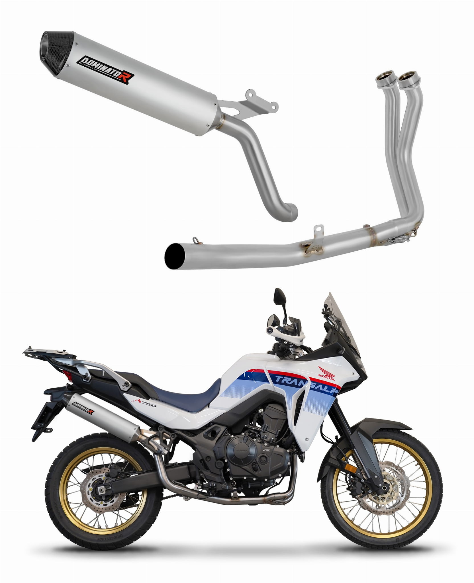 Honda XL 750 TRANSALP 2023 Full Exhaust System Collector Silencer MX2 + dB killer