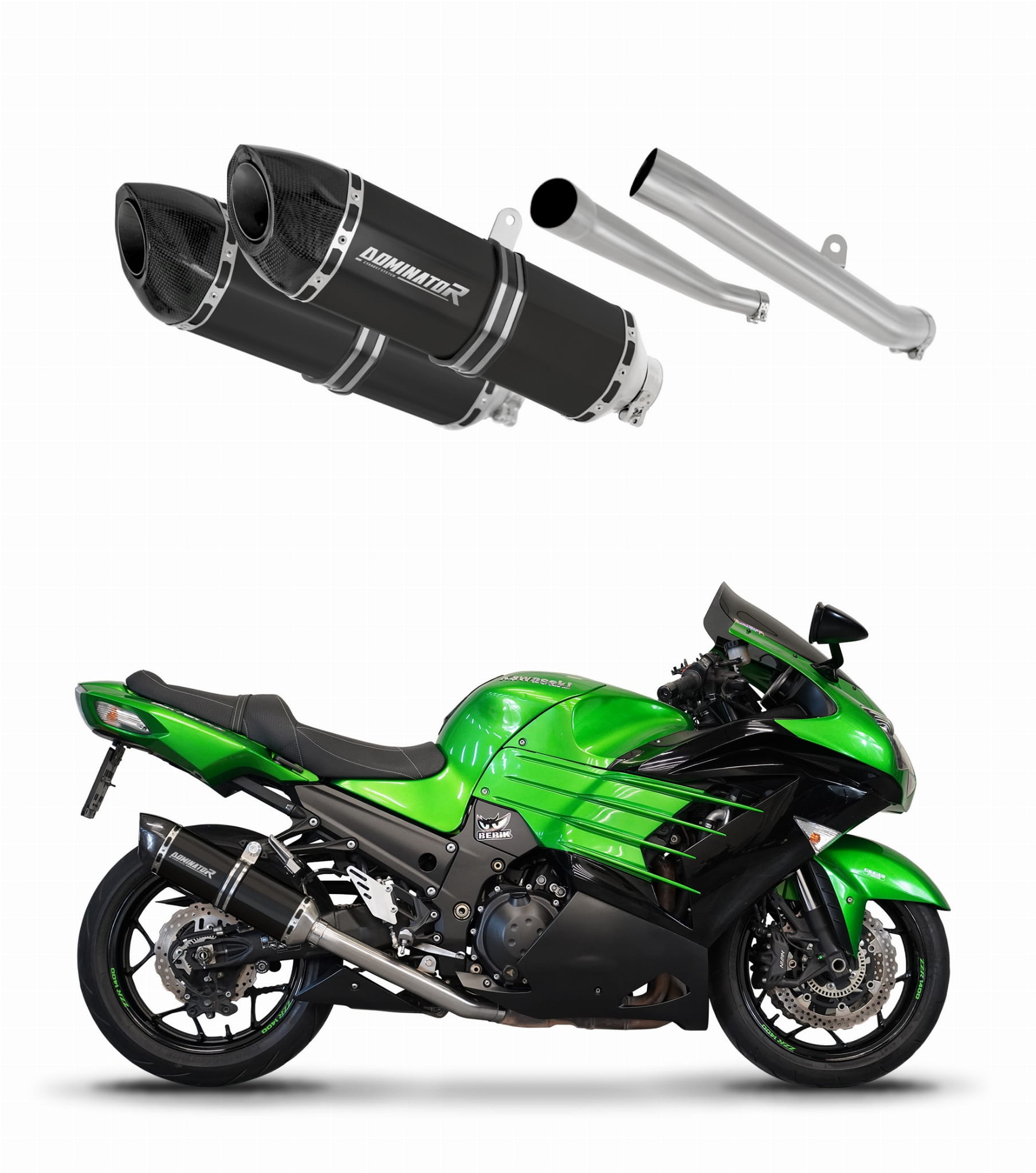 KAWASAKI ZZR 1400 2012 – 2023 Exhaust Silencer Muffler HP5 BLACK + dB killer