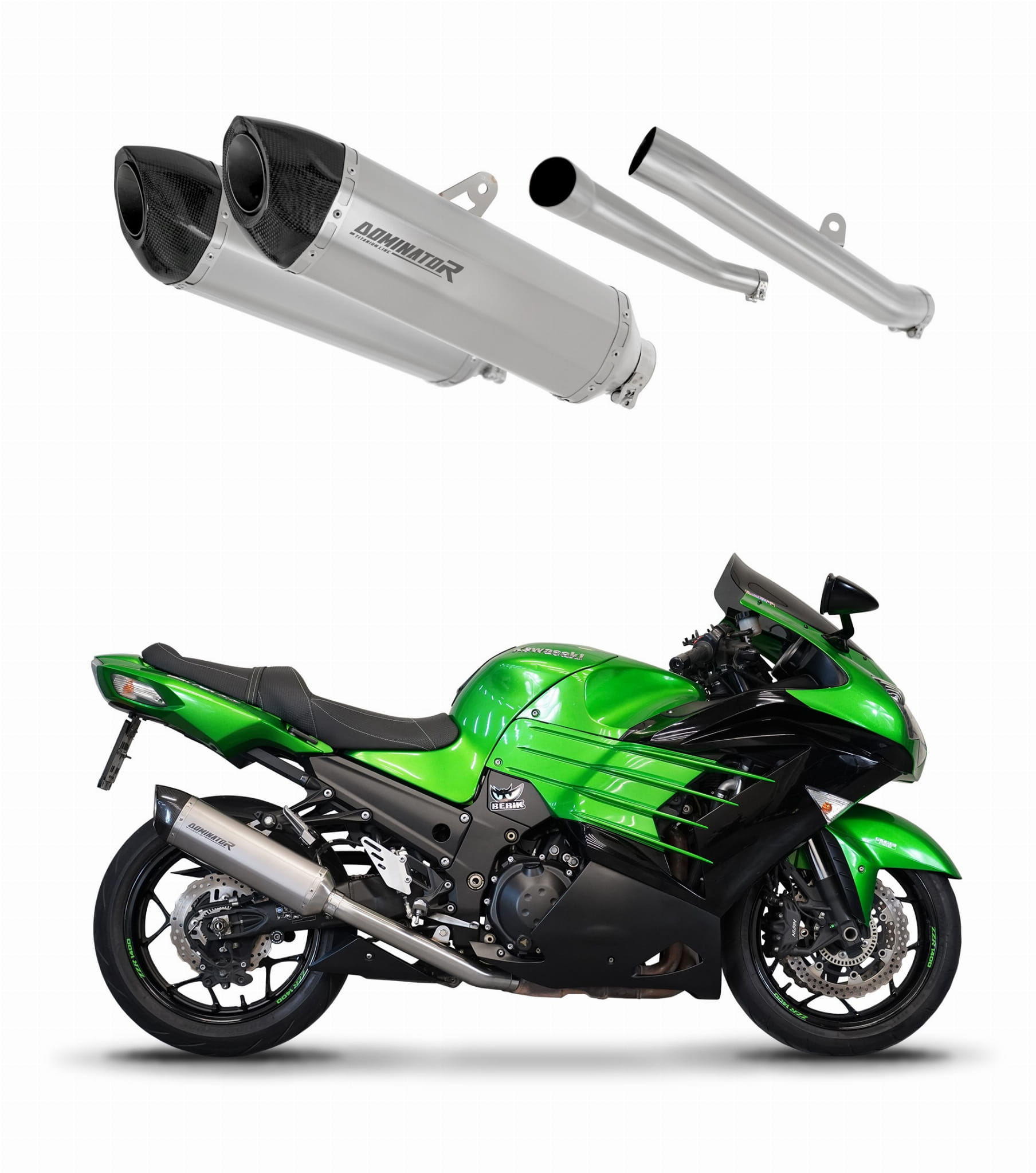 KAWASAKI ZZR 1400 2012 – 2023 Exhaust Silencer Muffler Titanium HP5 + dB killer