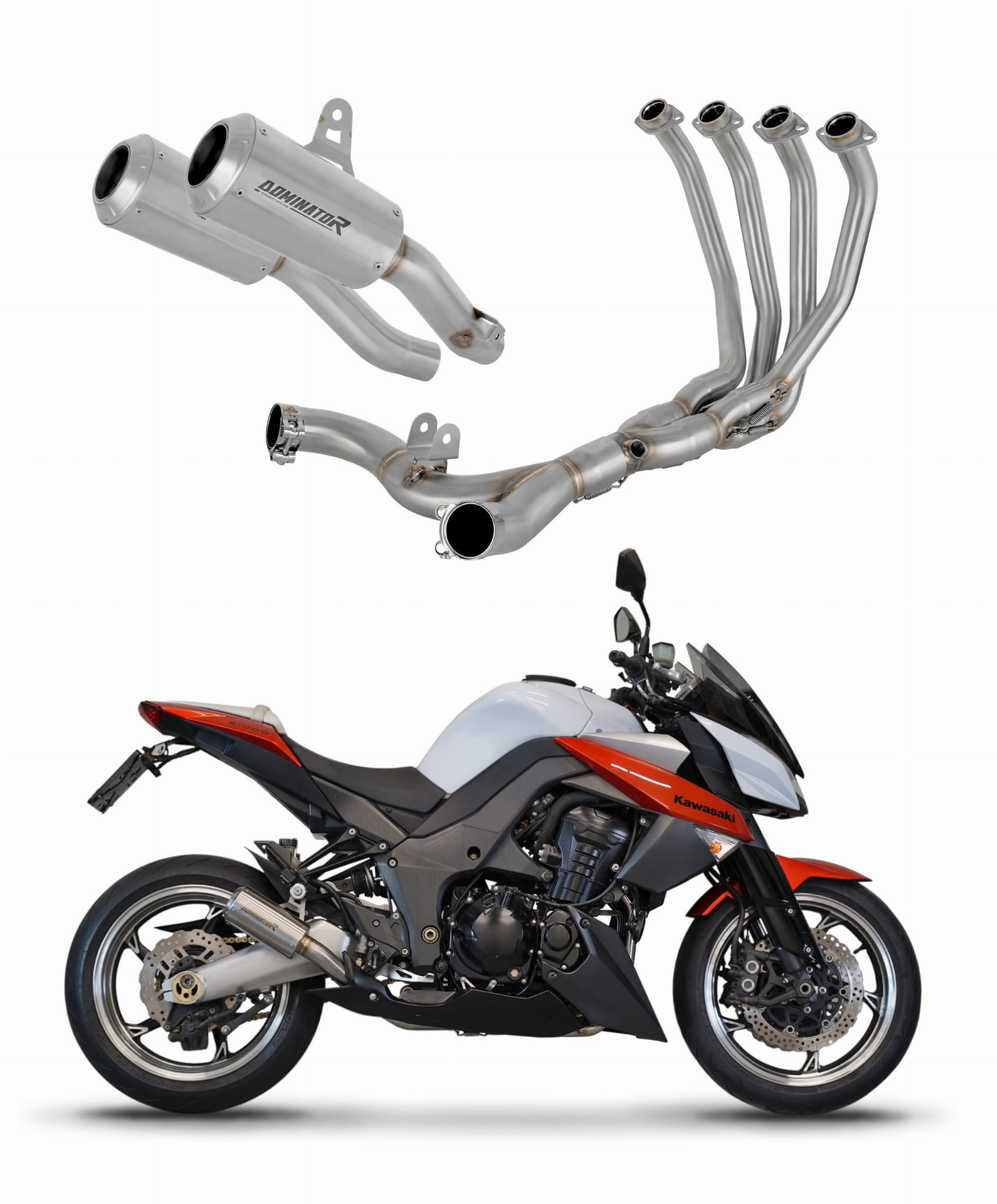 Kawasaki Z1000 2017 – 2020 Full Exhaust System Collector Silencer GPS + dB killer