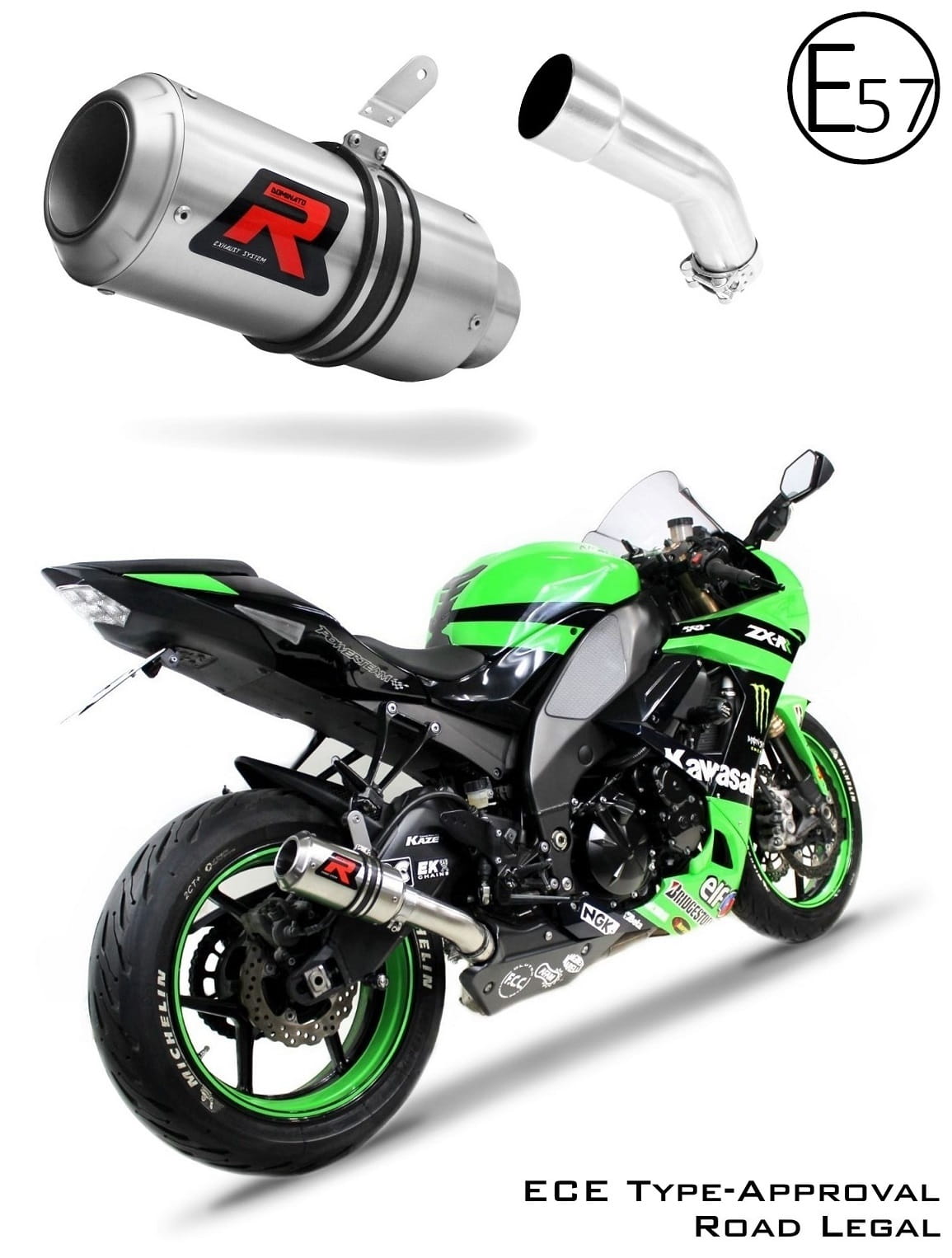 Kawasaki ZX10R 2008 – 2010 EU Approved Exhaust Silencer GP