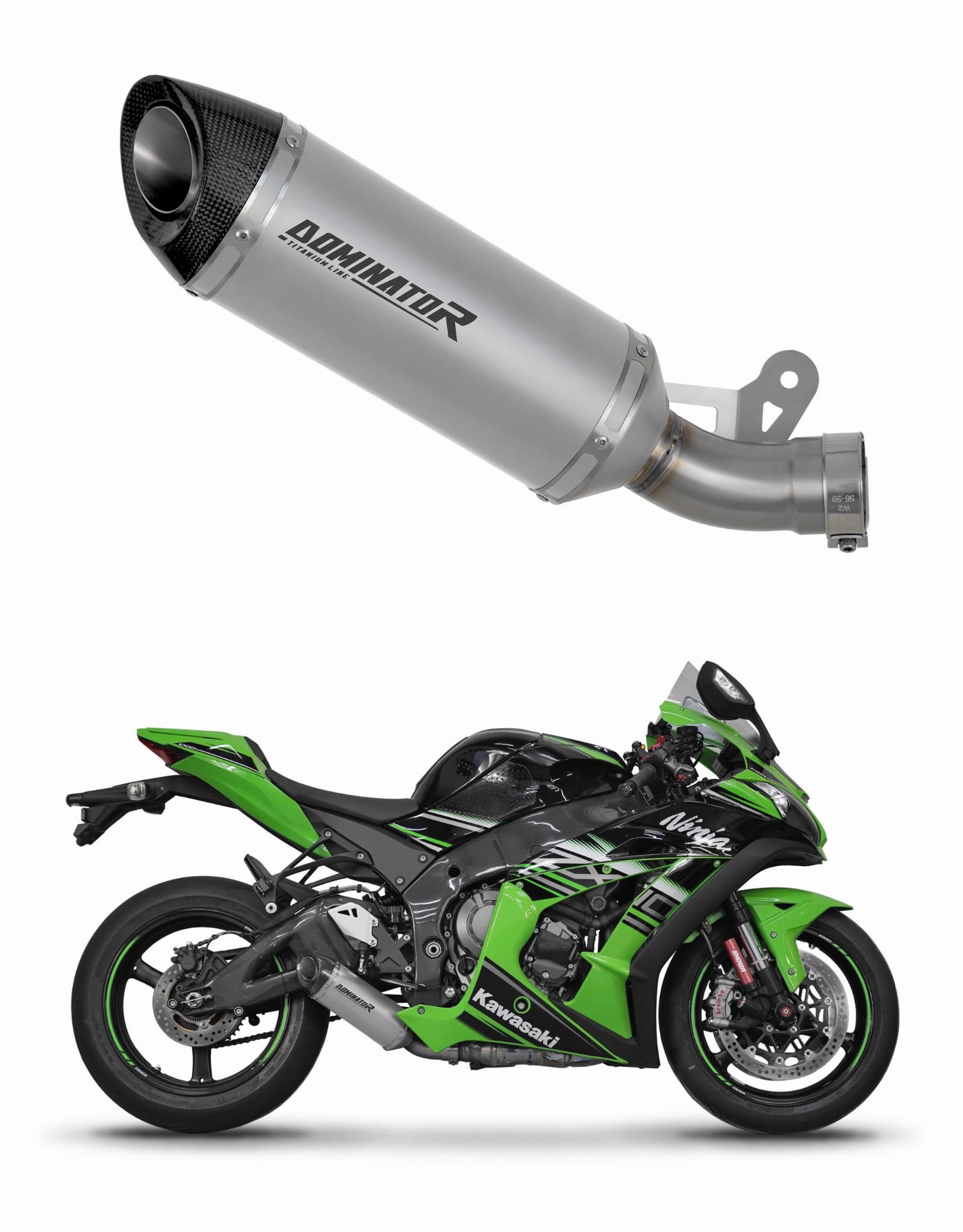 Kawasaki ZX10R 2016 – 2020 Exhaust Silencer Muffler Titanium HP8 + dB killer