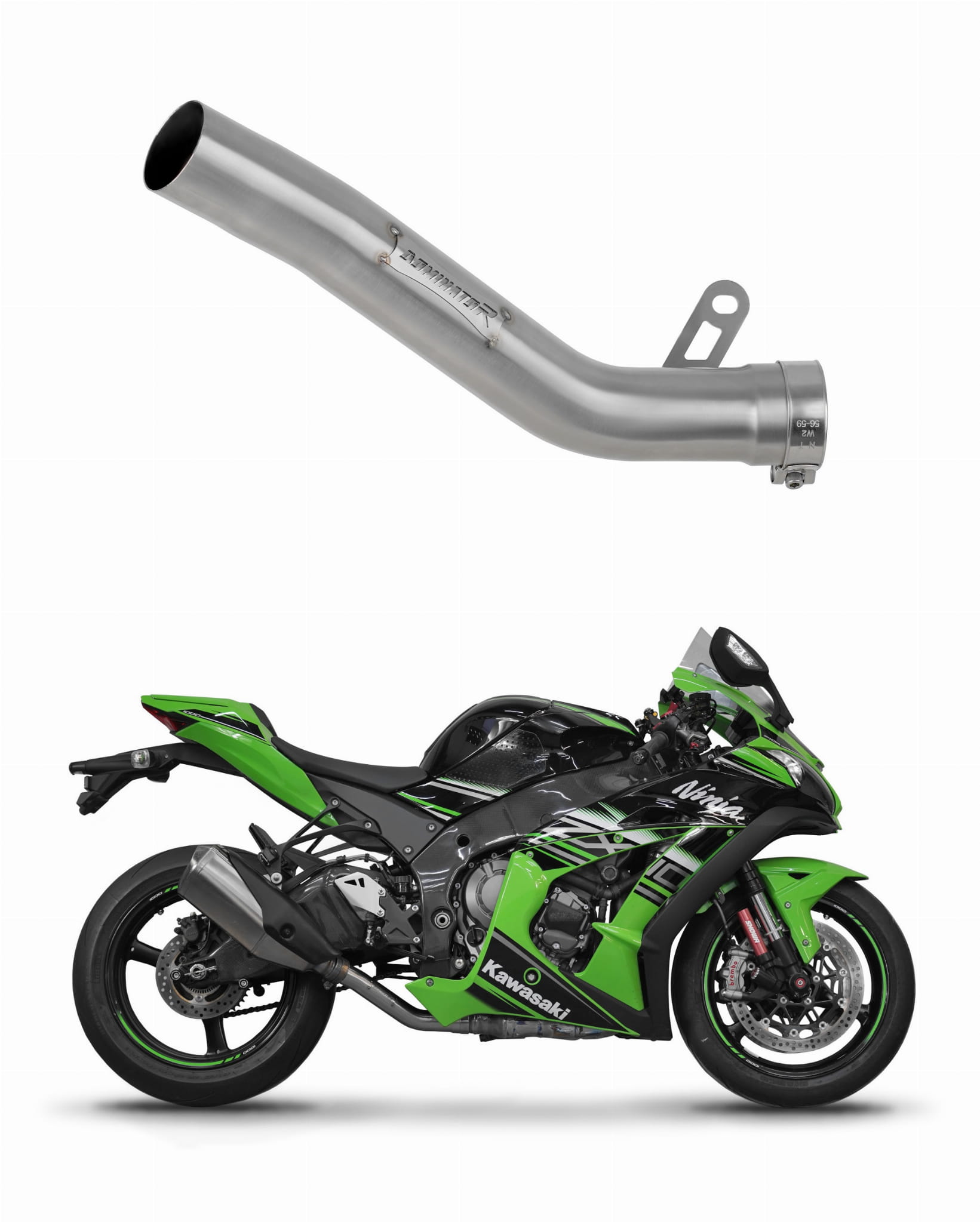 Kawasaki ZX10R Exhaust Cat Eliminator DECAT 2016 – 2020