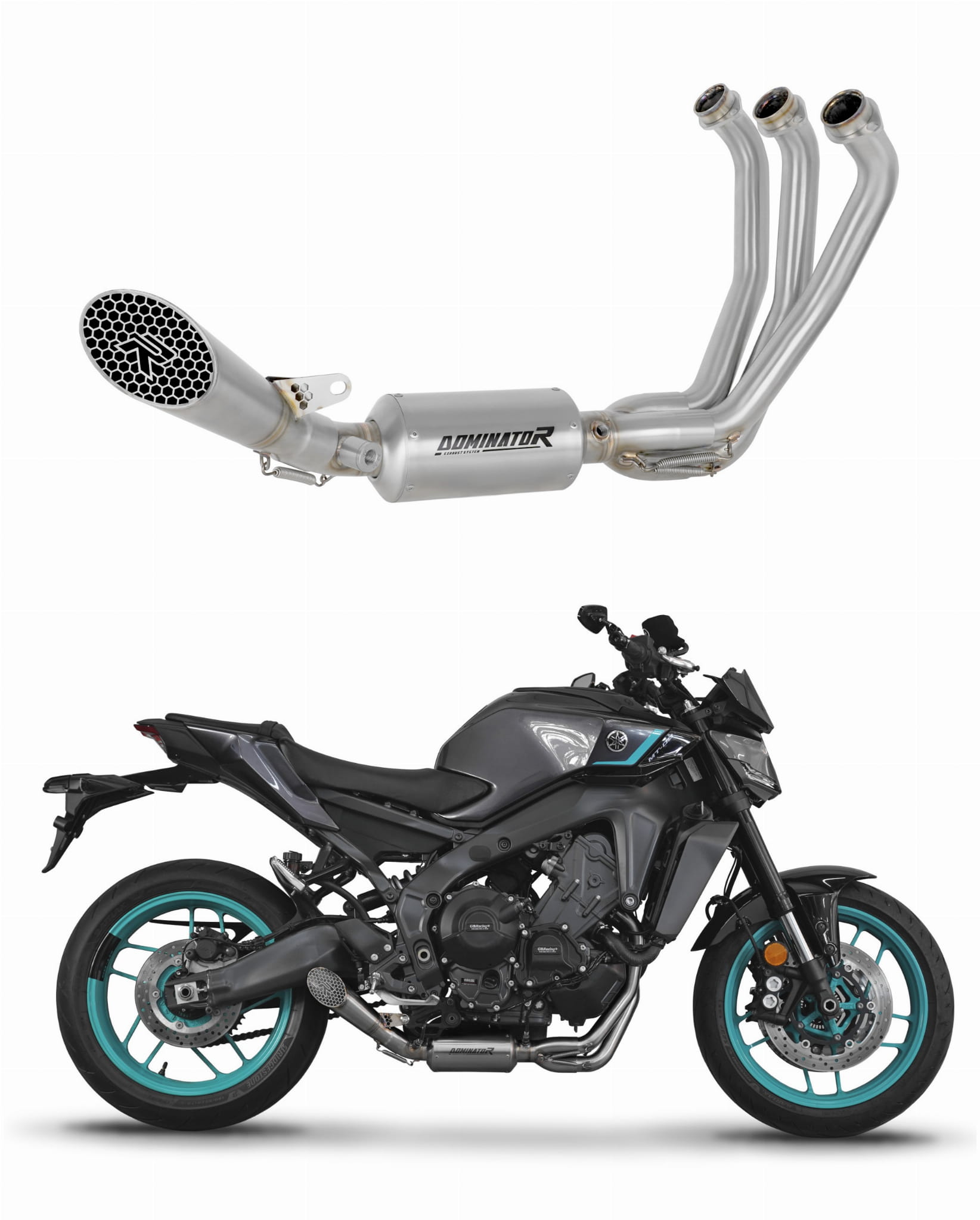 Yamaha MT-09 2024 Full Exhaust System Collector Silencer GP3