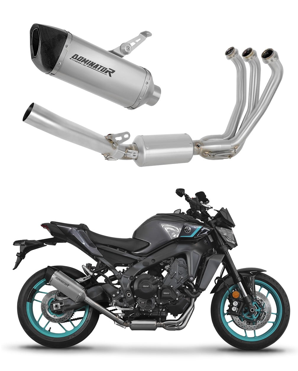 Yamaha MT-09 2024 Full Exhaust System Collector Silencer Titanium HP6 + dB killer