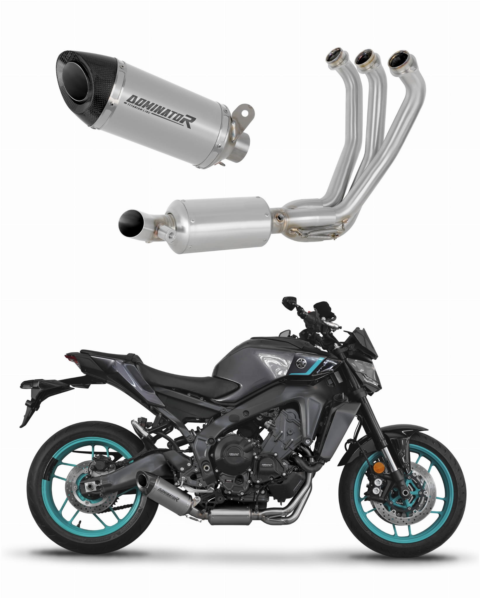 Yamaha MT-09 2024 Full Exhaust System Collector Silencer Titanium HP8 + dB killer