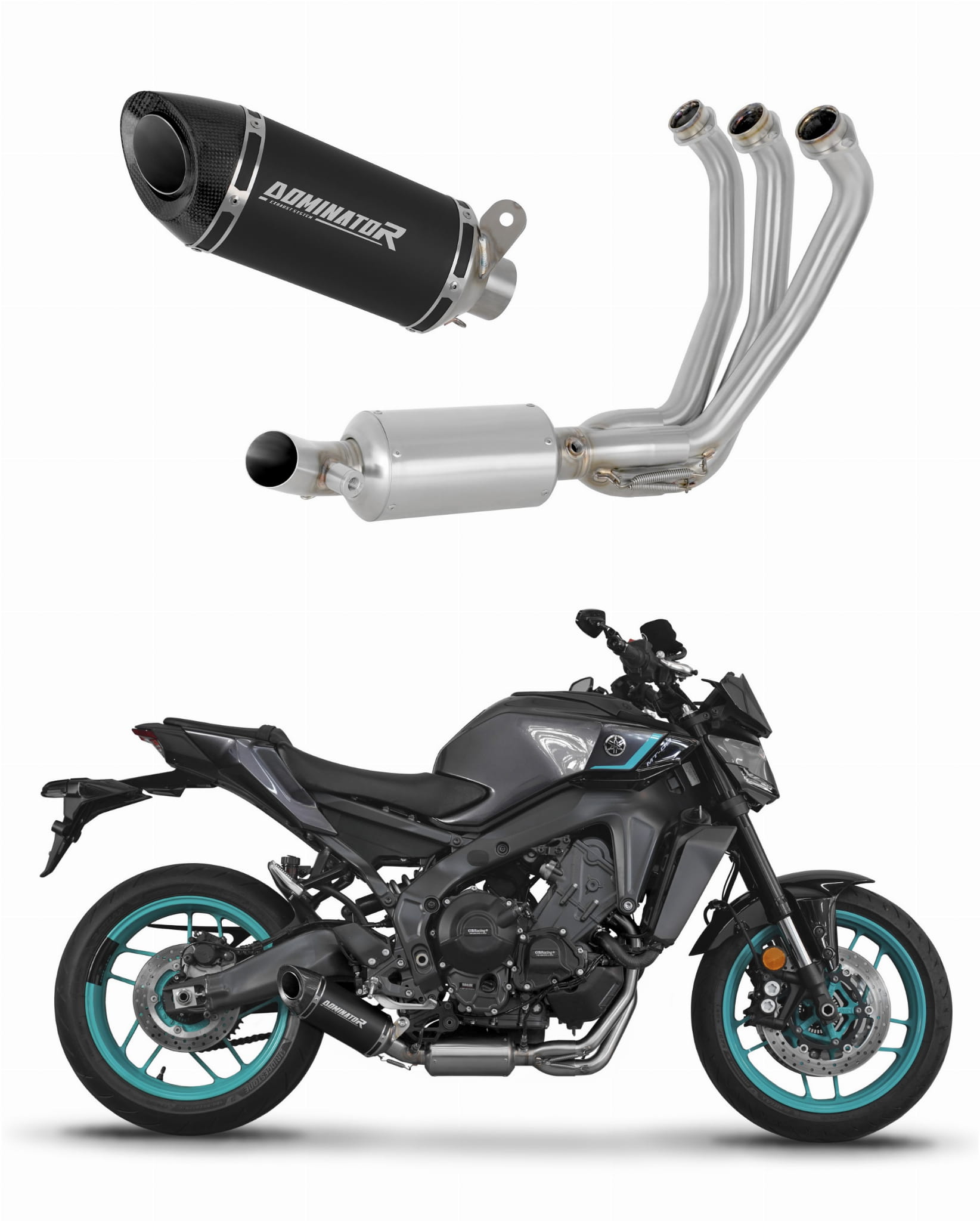 Yamaha MT-09 2024 Full Exhaust System Collector Silencer HP8 BLACK + dB killer